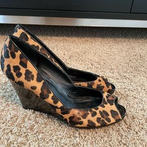 BCBG Generation leopard print wedge heel